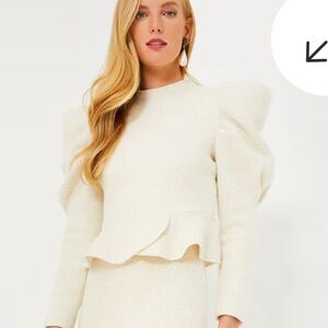 Tuckernuck HYACINTH HOUSE Cream Pia Peplum Sweater Size XS